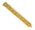 An 18 Karat Yellow Gold Platinum and Diamond Bracelet Chaavae
