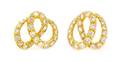 A Pair of 18 Karat Yellow Gold and Diamond Earclips Jose Hess