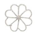 An 18 Karat White Gold and Diamond Flower Brooch