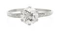 A Vintage Platinum and Diamond Solitaire Ring