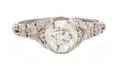 An Art Deco Platinum and Diamond Ring