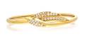 An 18 Karat Yellow Gold Diamond and Ruby Swan Motif Bangle Bracelet France