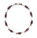 A Modernist Sterling Silver and Amethyst Necklace TILO