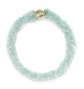 An 18 Karat Yellow Gold and Aquamarine Bead Necklace Gumps