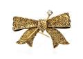 A Vintage Yellow Gold and Diamond Bow Brooch