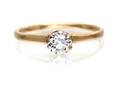 An Antique 14 Karat Yellow Gold and Diamond Solitaire Ring