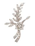 A Platinum and Diamond Spray Brooch