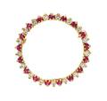 An 18 Karat Yellow Gold Ruby and Diamond Circle PendantBrooch