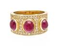 An 18 Karat Yellow Gold Ruby and Diamond Ring