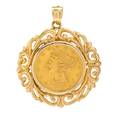 A Yellow Gold US 5 1908 Liberty Head Coin Pendant