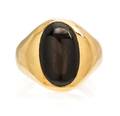 A 14 Karat Yellow Gold and Black Star Sapphire Ring Larter  Sons
