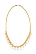 An 18 Karat Yellow Gold and Cultured Pearl Necklace