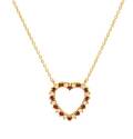 An 18 Karat Yellow Gold Ruby and Diamond Heart Motif Necklace Tiffany  Co