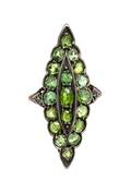 A Silver Topped Gold and Demantoid Garnet Ring Circa 1900