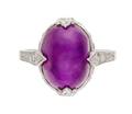 A Platinum Purple Star Sapphire and Diamond Ring Circa 1910