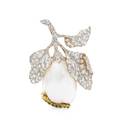 An Edwardian Platinum Topped Gold Natural Pearl Diamond and Demantoid PendantBrooch Marcus  Co