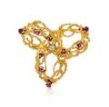 An 18 Karat Yellow Gold Ruby and Diamond Brooch Tiffany  Co Circa 1960