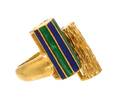 An 18 Karat Yellow Gold and Polychrome Enamel Ring Italian