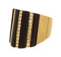 An 18 Karat Yellow Gold Onyx and Diamond Ring Chilleri