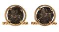 A Pair of Yellow Gold and Ancient Greek Silver Coin Cufflinks