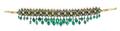 A Yellow Gold Emerald Diamond Pearl and Polychrome Enamel Collar Necklace Deccan