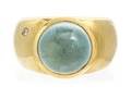 An 18 Karat Yellow Gold Aquamarine and Diamond Ring H Stern