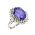 A White Gold Tanzanite and Diamond Ring