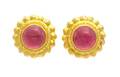 A Pair of 18 Karat Yellow Gold and Pink Tourmaline Earclips Elizabeth Locke