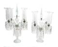 A Pair of French Cut Glass FourLight Candelabra