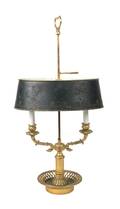 A Gilt Bronze TwoLight Bouillotte Lamp