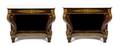A Pair of Philadelphia Gilt Stencil Decorated Rosewood Pier Tables