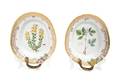 A Pair of Royal Copenhagen Porcelain Flora Danica Handled Oval Serving Dishes