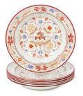 Six Wedgwood Pagoda Pattern Shallow Bowls