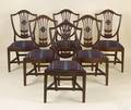 Set of 6 Philadelphia Federal mahogany shieldback dining chairs ca 1800