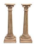 A Pair of Painted and Parcel Gilt Pedestals