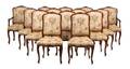A Set of Fourteen Louis XV Style Mahogany Dining Chairs
