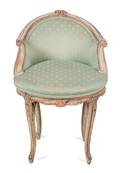 A Louis XV Style Carved and Painted Ladys Vanity Chair