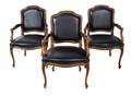 A Set of Three Louis XV Style Walnut Fauteuils