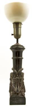 A Neoclassical Carved Marble Lamp Base