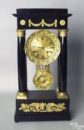 French ebonized and ormolu mounted mantle clock 19th c