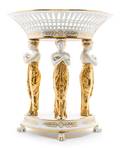 A Continental Parcel Gilt Porcelain Centerpiece Bowl