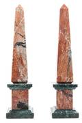 A Pair of Marble Obelisks