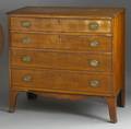 New England Federal tiger maple chest of drawers ca 1800