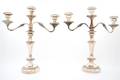 A Pair of SilverPlate ThreeLight Candelabra