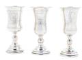 A Set of Three American Silver Goblets