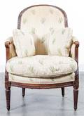 A Louis XV Style Walnut Bergere