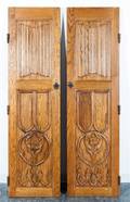 Two Gothic Revival Oak Doors