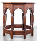An Octagonal Carved Wood Side Table
