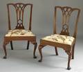 Pair of Philadelphia Queen Anne walnut dining chairs ca 1770