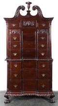 An American Chippendale Style Mahogany High Chest of Drawers